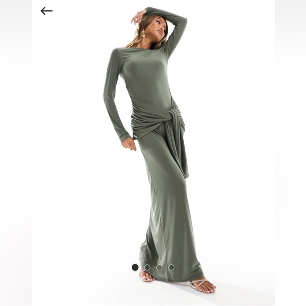 Elegant Olive Green Maxi dress